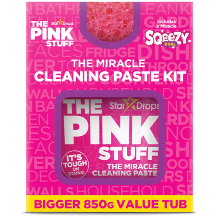 Набор для уборки  The Pink Stuff Cleaning Paste Kit Sqeezy, (Паста 850 г+ Губка) - 